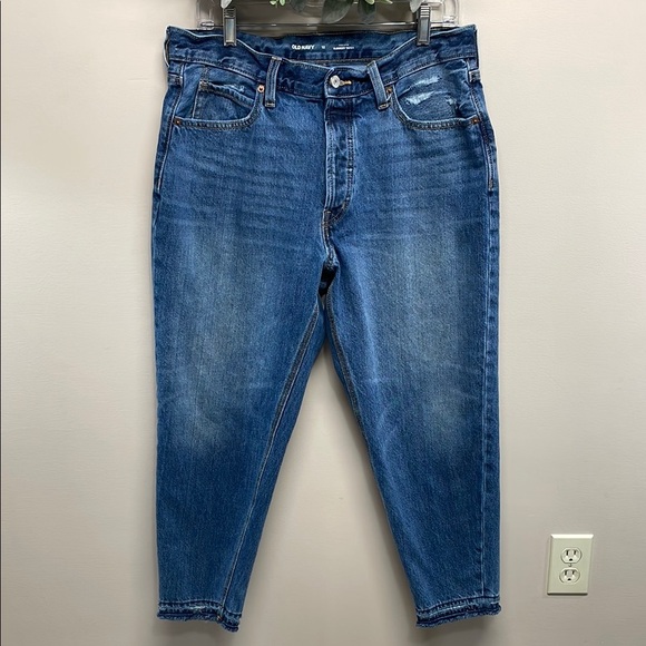 NEW Old Navy High Rise Slouchy Taper Denim Jeans Button Fly 12 - Picture 1 of 16
